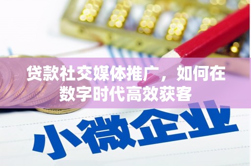 房县贷款社交媒体推广，如何在数字时代高效获客