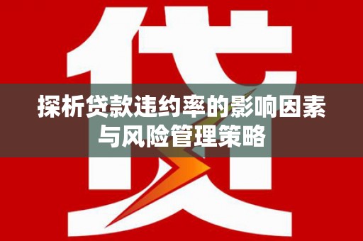 房县探析贷款违约率的影响因素与风险管理策略