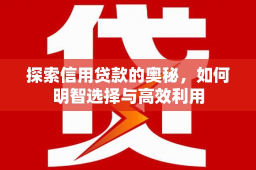 房县探索信用贷款的奥秘，如何明智选择与高效利用