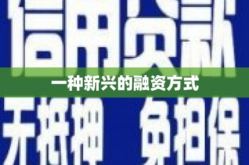 房县一种新兴的融资方式